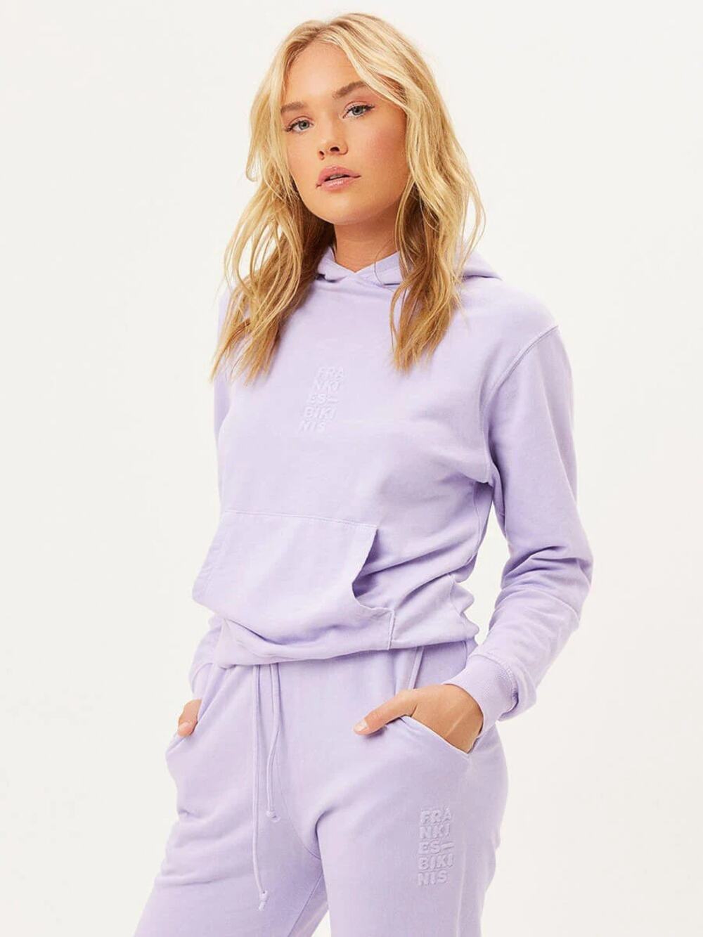 M Frankies Bikinis Aiden Hoodie Sweatshirt pastel purple Lilac Pullover Hooded